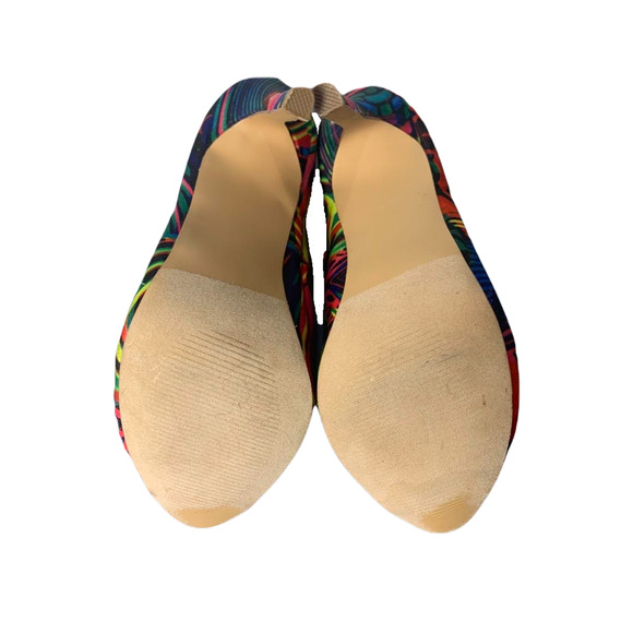 Liliana Womens Size 7 Colorful Peep Toe Stiletto Heels - Picture 8 of 8